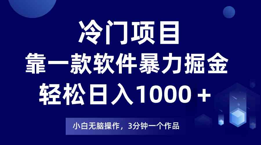 （9791期）冷门项目，靠一款软件暴力掘金日入1000＋，小白轻松上手第二天见收益-妙创课堂
