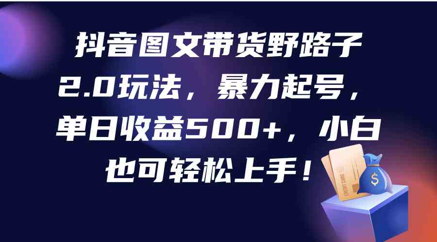 （9790期）抖音图文带货野路子2.0玩法，暴力起号，单日收益500+，小白也可轻松上手！-妙创课堂