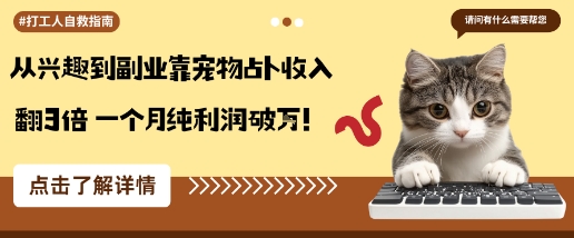 从兴趣到副业靠宠物占卜收入翻3倍一个月纯利润破W-沈臣知识库
