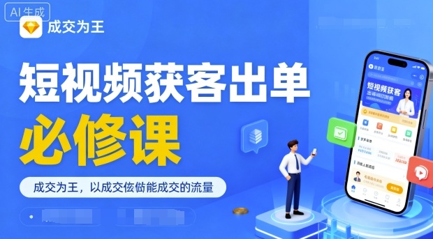 短视频获客出单必修课，成交为王，以成交为导向，直接做能成交的流量-沈臣知识库