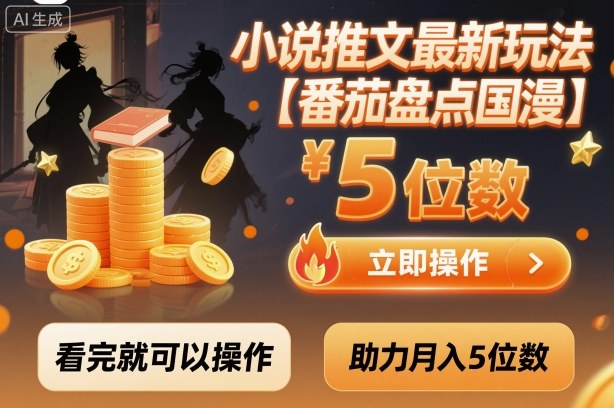 小说推文最新玩法,助力月入5位数【番茄盘点国漫】玩法,看完就可以操作-沈臣知识库