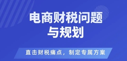 电商企业财税风险与规避，直击财税痛点，制定专属方案-沈臣知识库