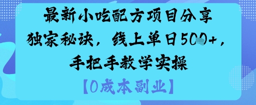 最新小吃配方项目分享独家秘诀，线上单日5张，手把手教学实操-沈臣知识库