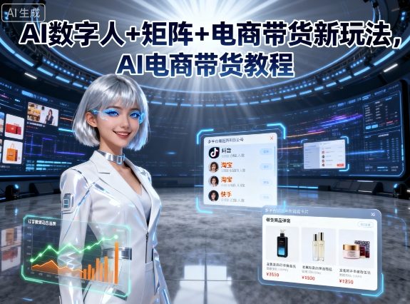 AI数字人+矩阵+电商带货新玩法，AI电商带货教程-沈臣知识库