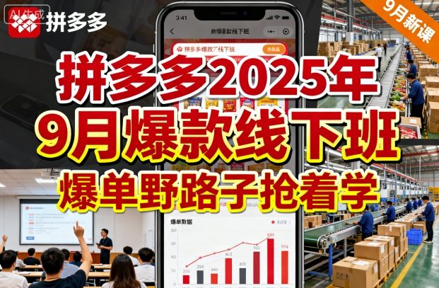 拼多多2025年9月爆款线下班，爆单野路子抢着学-沈臣知识库