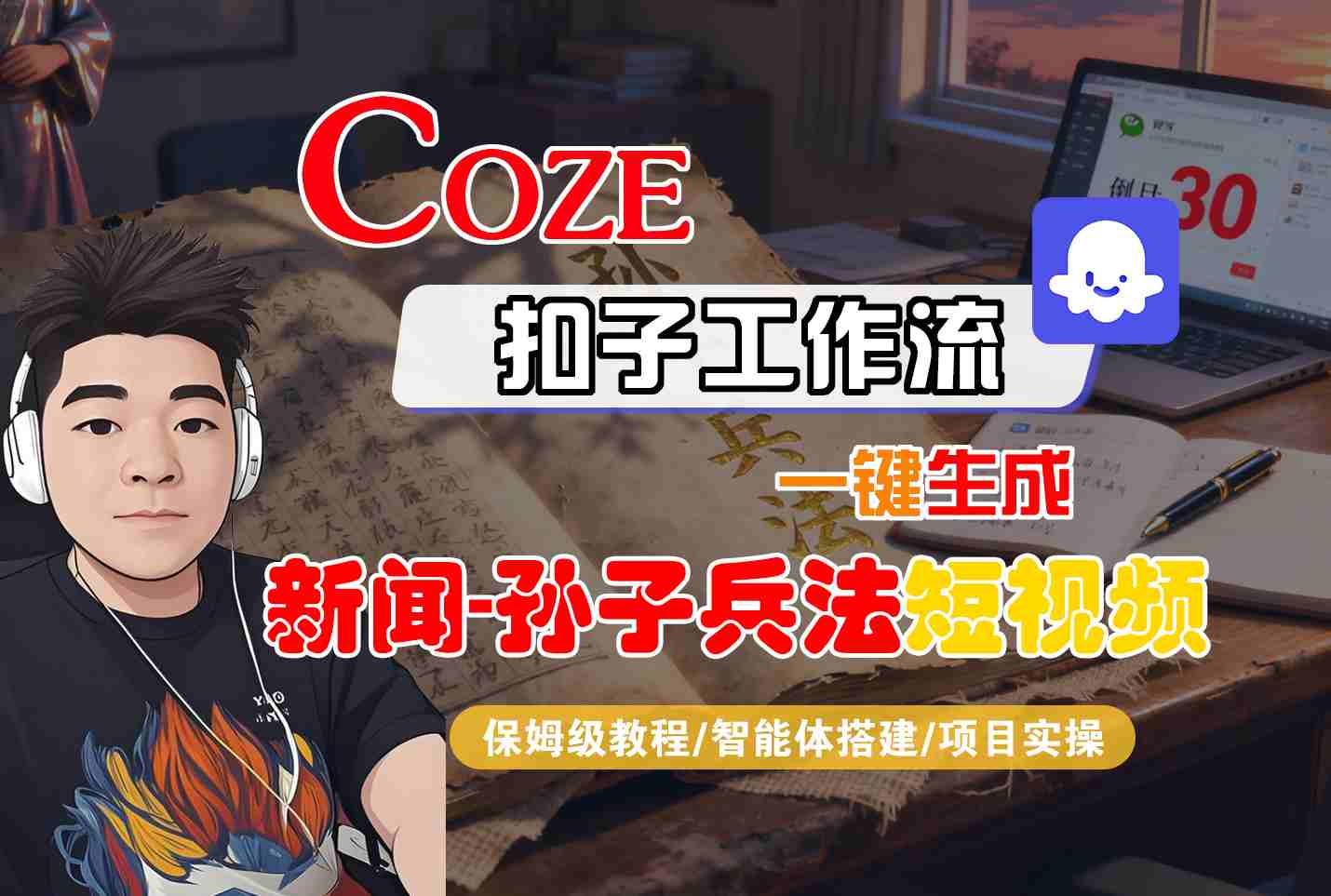 Coze扣子智能体工作流一键生成“新闻-孙子兵法“短视频，全流程保姆级教学-沈臣知识库