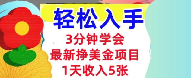 最新挣美金项目，日入5张，3分钟学会，小白轻松入手（长久的被动收入）-沈臣知识库