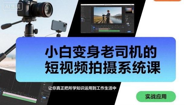 小白变身老司机的短视频拍摄系统课，让你真正把所学知识运用到工作生活中-沈臣知识库