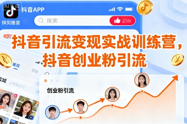 抖音引流变现实战训练营,抖音创业粉引流-沈臣知识库