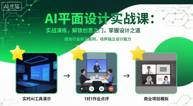 AI平面设计实战课，实战演练，解锁创意之门，掌握设计之道-沈臣知识库