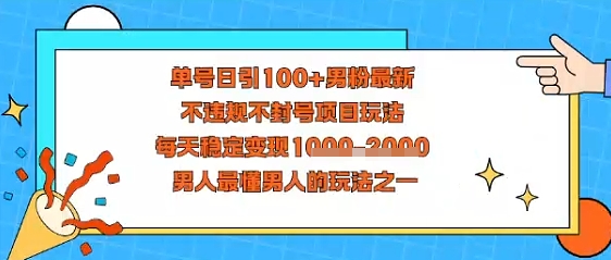 视频号抖音单号日引100+男粉最新，不违规不封号项目玩法，每天稳定变现多张，男人最懂男人的玩法之一-沈臣知识库
