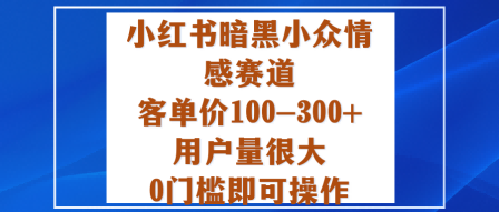 小红书暗黑小众情感赛道,客单价100-300+用户量很大,0门槛即可操作-沈臣知识库