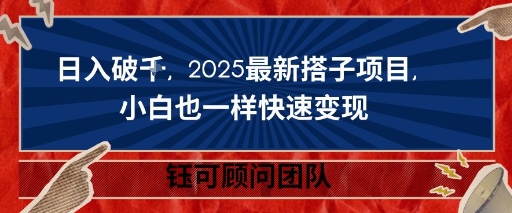 日入破K，2025最新搭子项目，小白也一样快速变现-沈臣知识库