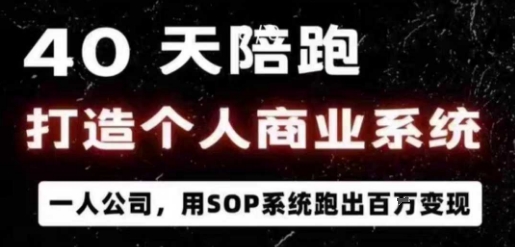 40天陪跑打造个人商业系统，一人公司，用SOP系统跑出百W变现-沈臣知识库