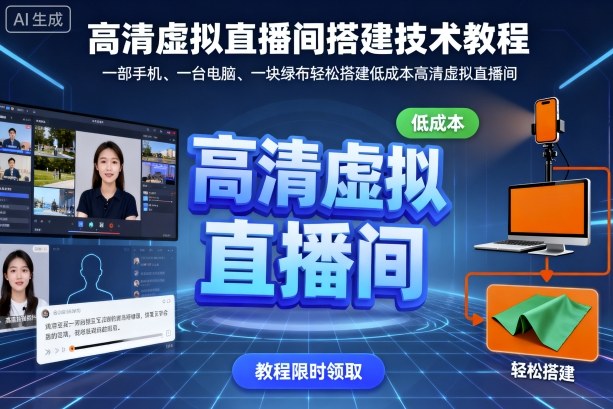 高清虚拟直播间搭建技术教程，一部手机、一台电脑、一块绿布轻松搭建低成本高清虚拟直播间-沈臣知识库