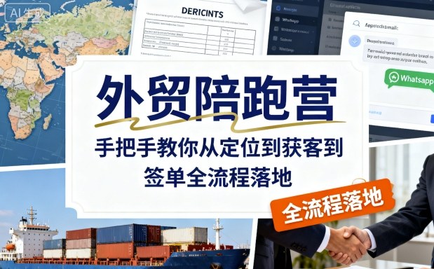 外贸陪跑营，手把手教你从定位到获客到签单全流程落地-沈臣知识库