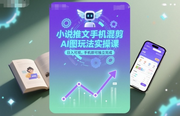 小说推文手机混剪AI图玩法实操课，日入可观，手机即可独立完成-沈臣知识库