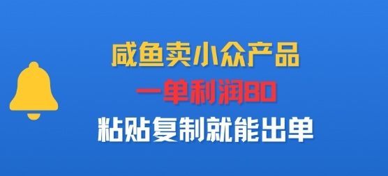 咸鱼卖小众产品，一单利润80，粘贴复制就能出单-沈臣知识库