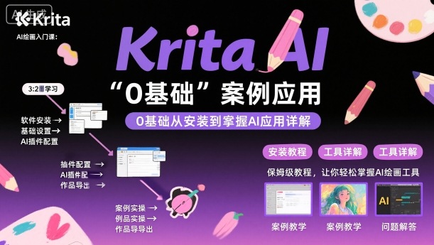 Krita AI绘画入门课，0基础从安装到案例应用krita AI使用详解-沈臣知识库