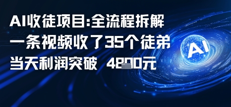 AI收徒项目全流程拆解一条视频收了三十几个徒弟,当天利润突破1k-沈臣知识库