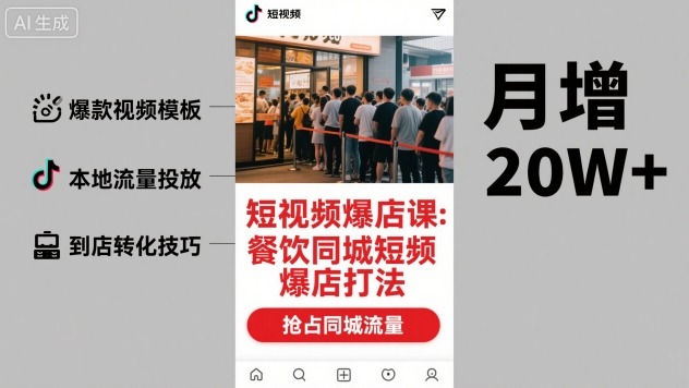 短视频爆店课，餐饮同城短视频爆店打法-沈臣知识库
