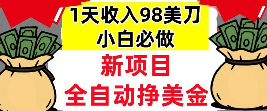 新项目，全自动挣美刀，1天收入98刀，0门槛，适合新人的被动收入（最终版本）-沈臣知识库
