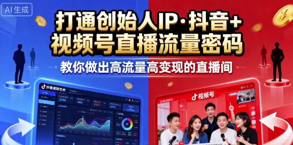 25年直播9-10两期线下课，打通创始人IP，抖音+视频号直播流量密码，教你做出高流量高变现的直播间-沈臣知识库